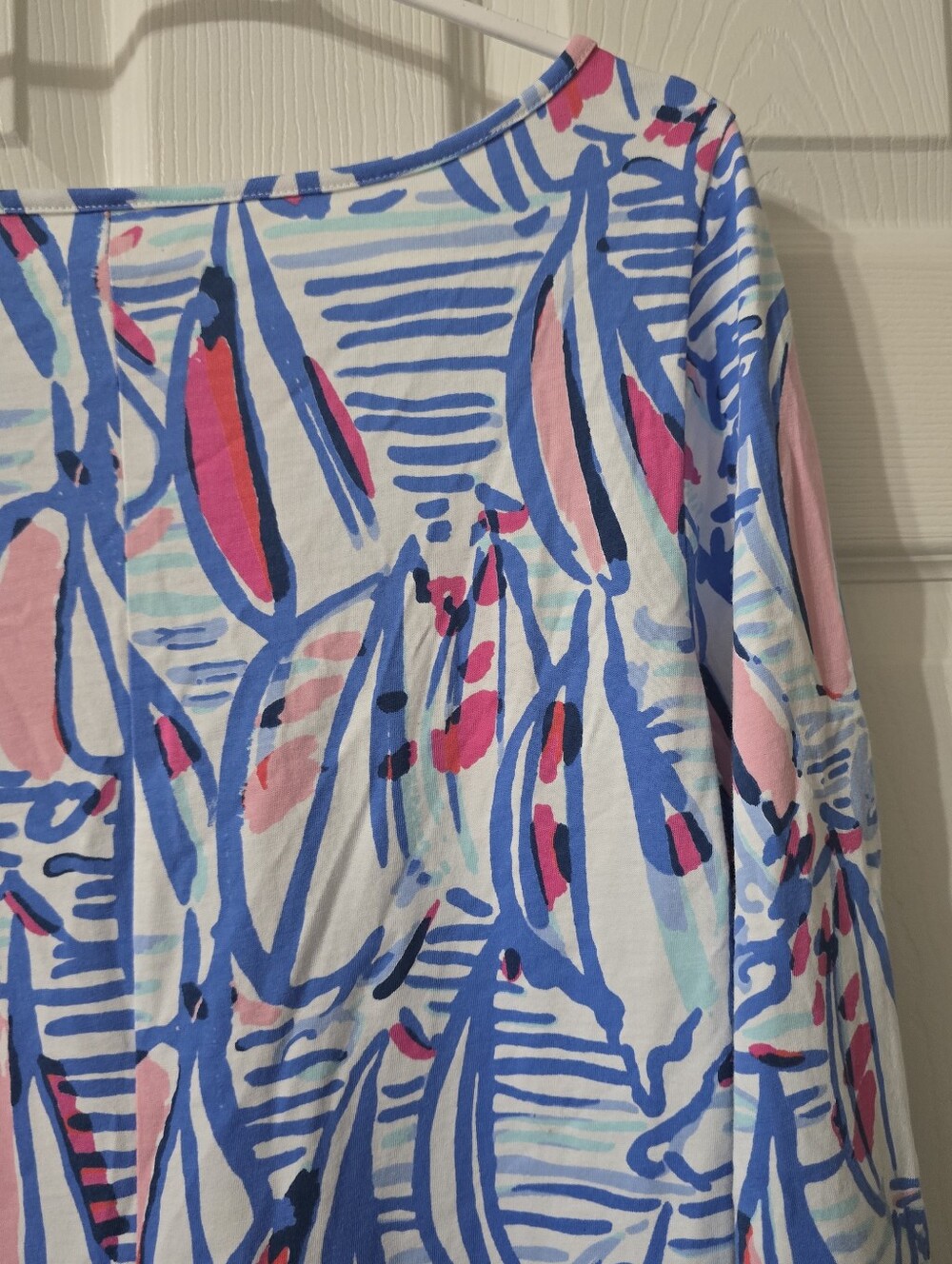 Lilly Pulitzer | The Marlowe Sailboat Print Pima Cotton Boatneck Nautical Dress. - Picture 11 of 13